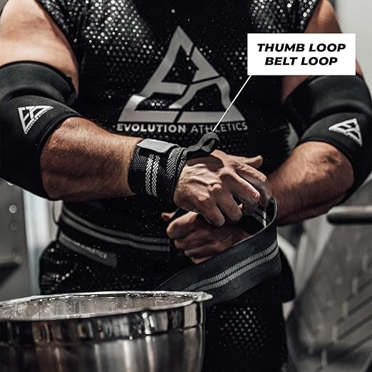 evolution athletics wrist wraps with both thumb and belt loops for weightlifting, powerlifting or strength training train like a pro durable support for a custom fit, 30 inch, black, one pair evolution athletics wrist wraps with both thumb and belt loops for weightlifting, powerlifting or strength training train like a pro durable support for a custom fit, 30 inch, black, one pair