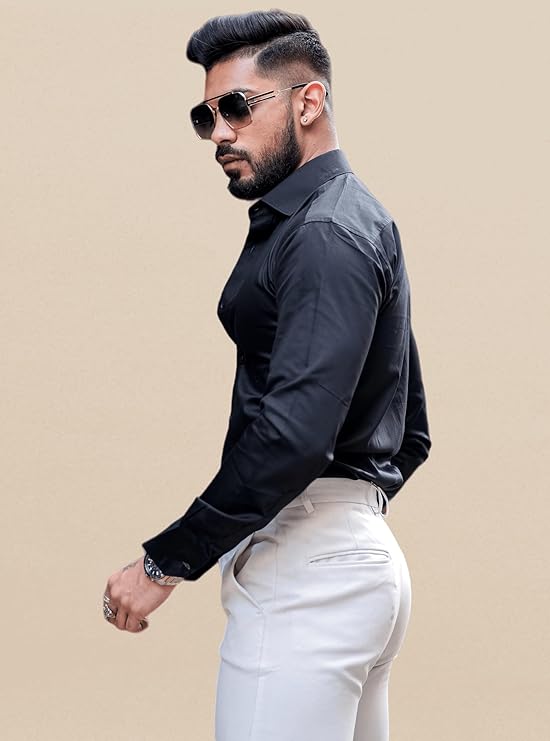 indoprimo men's satin shirt with spread collar neck line solid pattern full sleeves regular fit western style and standard length indoprimo men's satin shirt with spread collar neck line solid pattern full sleeves regular fit western style and standard length