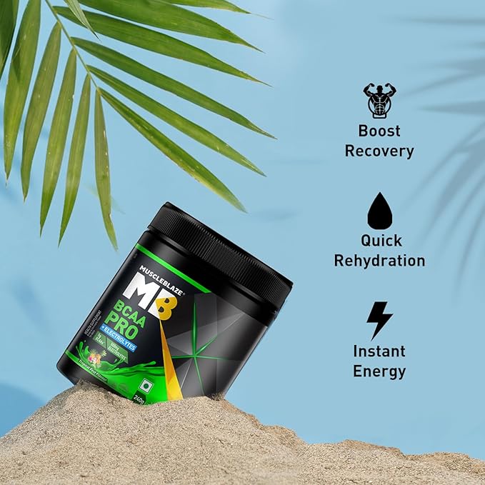 muscleblaze bcaa pro powder, powerful intra workout (tropical fest, 240g, 30 servings) | with 5g bcaas & 500mg electrolytes muscleblaze bcaa pro powder, powerful intra workout (tropical fest, 240g, 30 servings) | with 5g bcaas & 500mg electrolytes